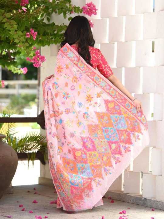 Stylish Banarasi Soft Silk Saree with Kashmiri Weaving