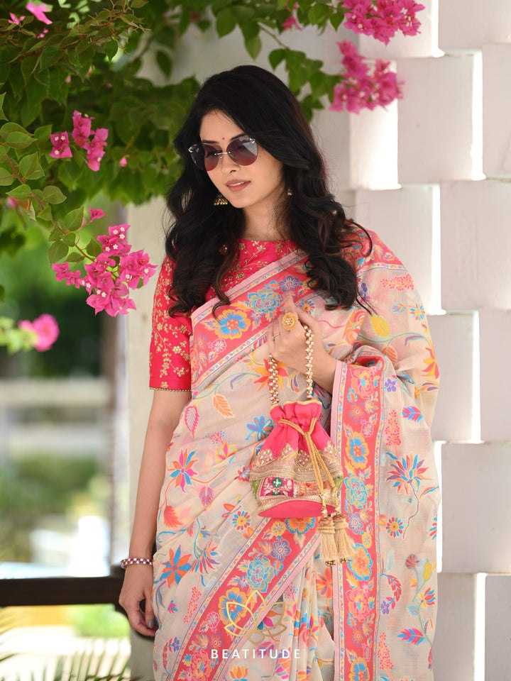 Stylish Banarasi Soft Silk Saree with Kashmiri Weaving