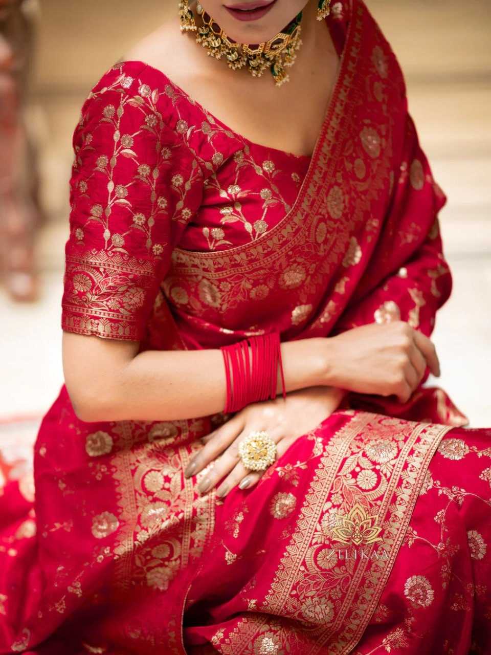 Elegant Banarasi Soft Silk Saree with heavy Brocade Work