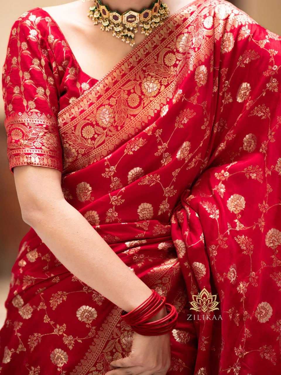 Elegant Banarasi Soft Silk Saree with heavy Brocade Work
