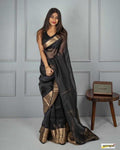 Soft Plain Nylon Organza Saree