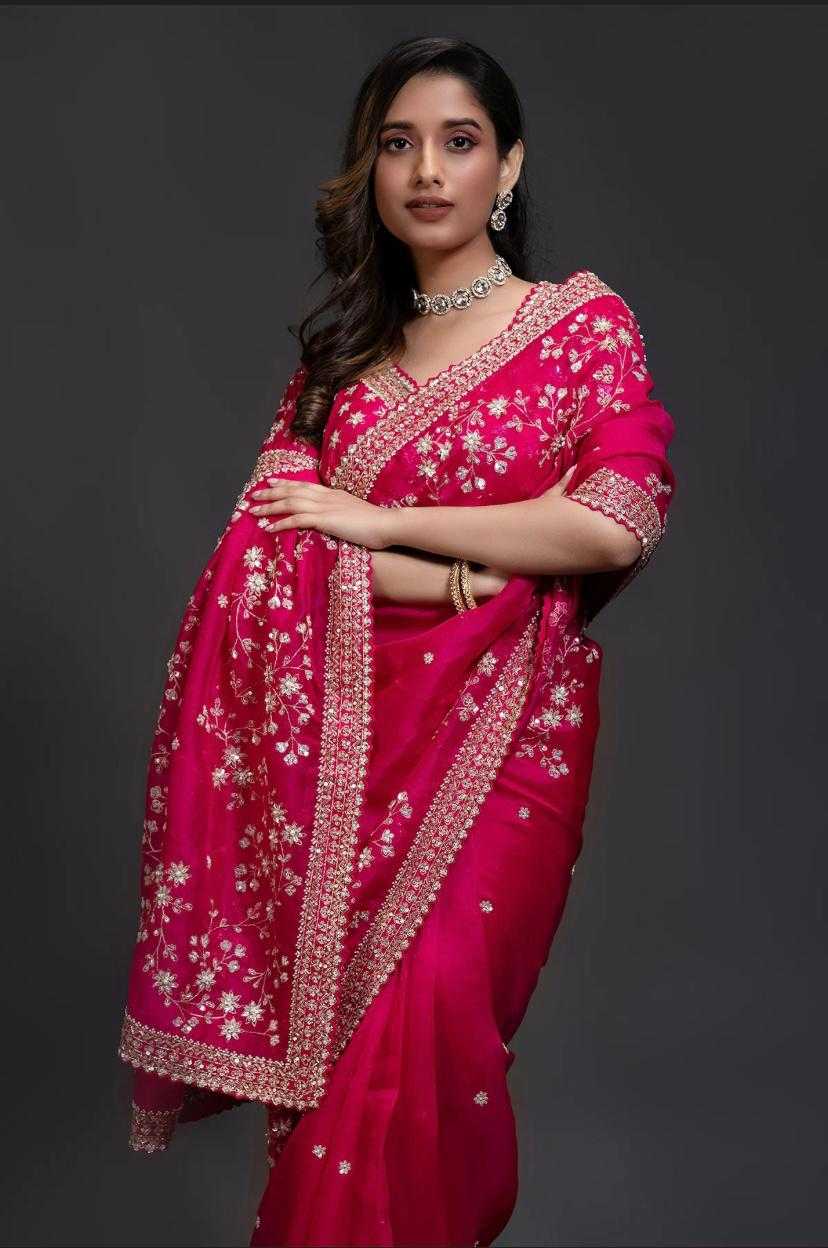 Pure Organza Saree With Thread & Sequin Saree