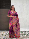 Pashmina Kashmiri Saree with Meenakari Kashmiri weaves