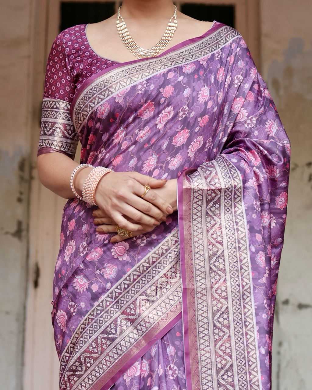 Classy Pure Silk Saree with Fine Print