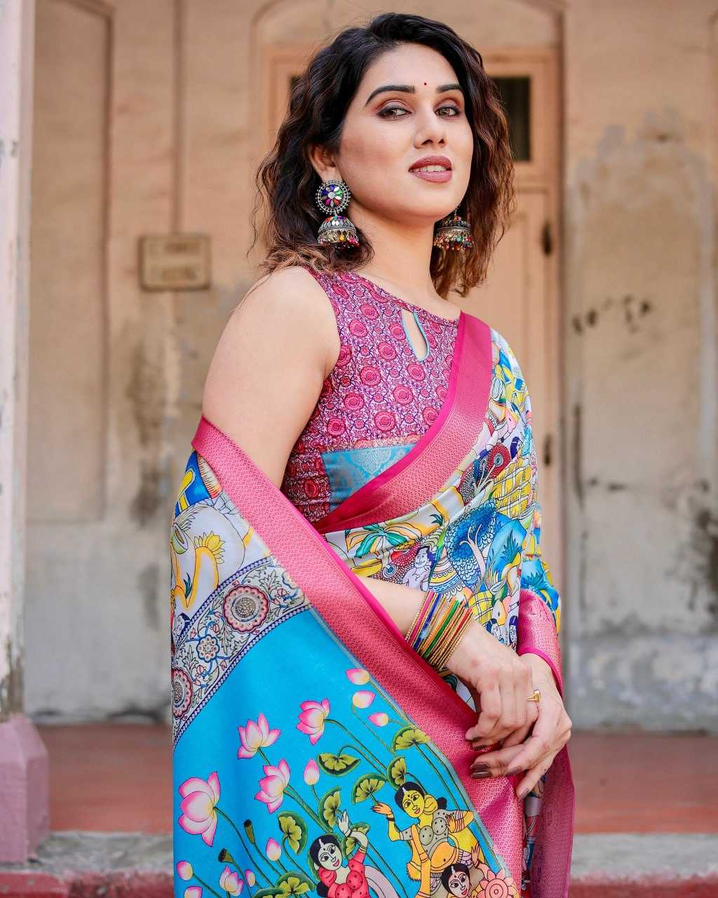 Elegant Multi Pure Silk Saree
