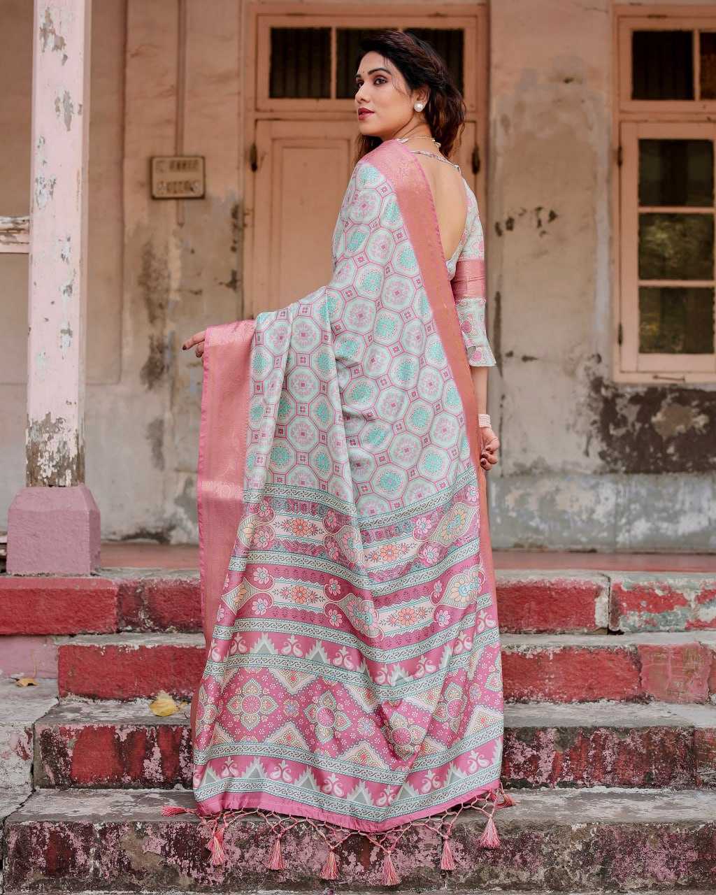 Multi Color Pure Silk Saree