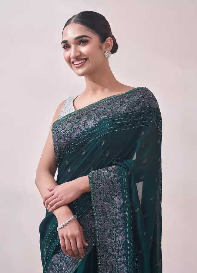 Stylish Rangoli Silk Saree With Designer Thread Work