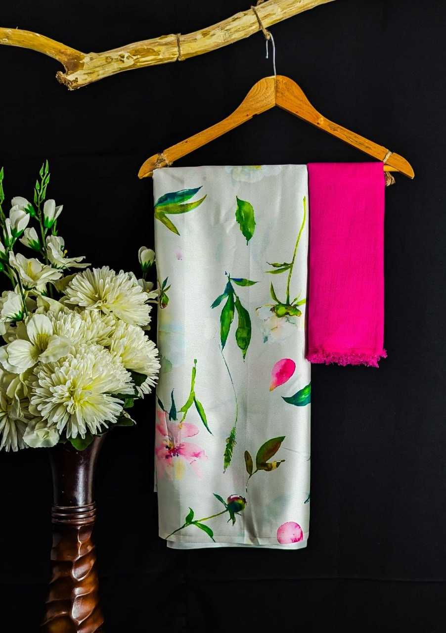 Chic Japan Satin Saree With Digital Print
