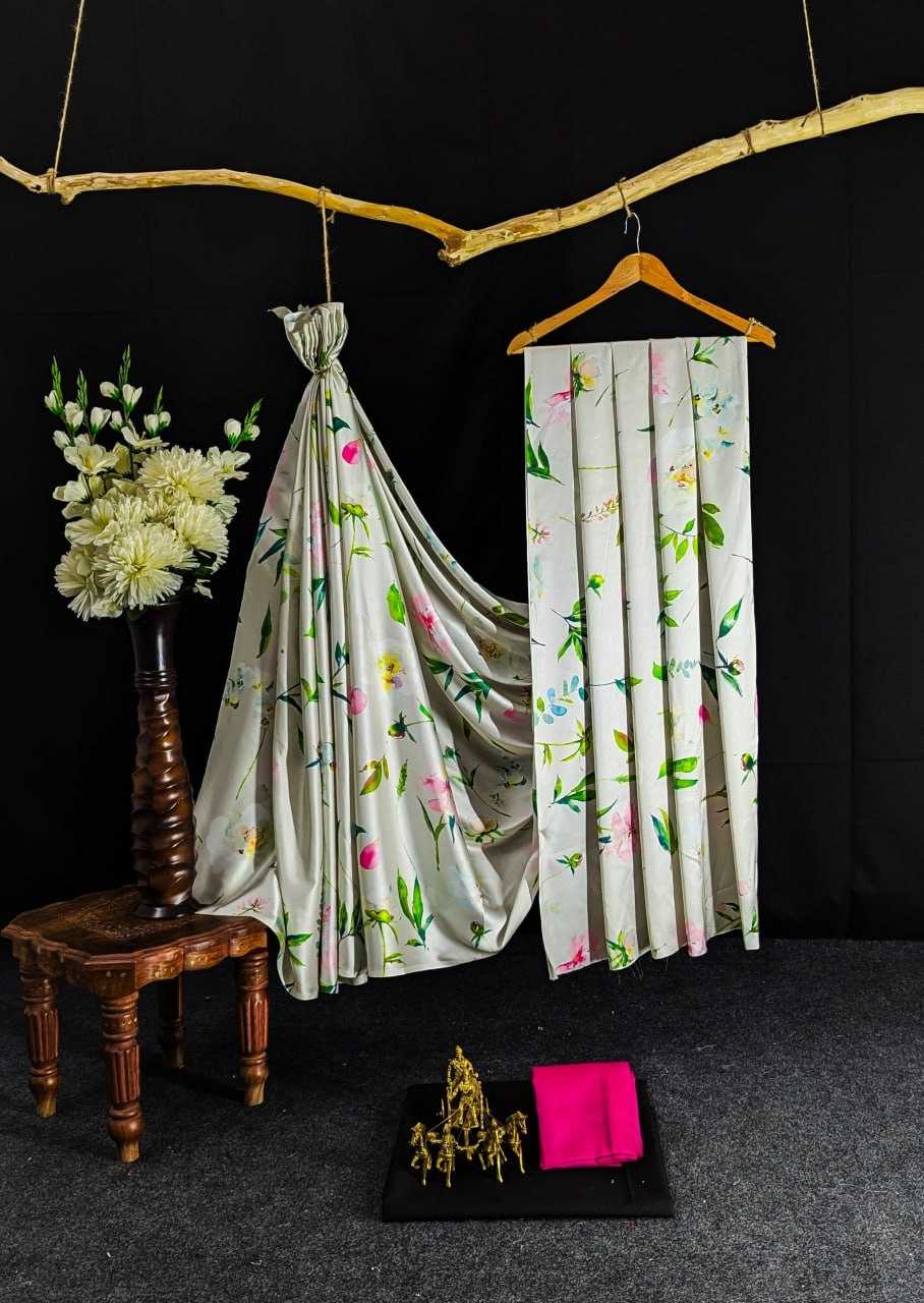 Chic Japan Satin Saree With Digital Print