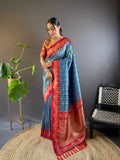 Soft Silk Saree with Zari Lining All Over