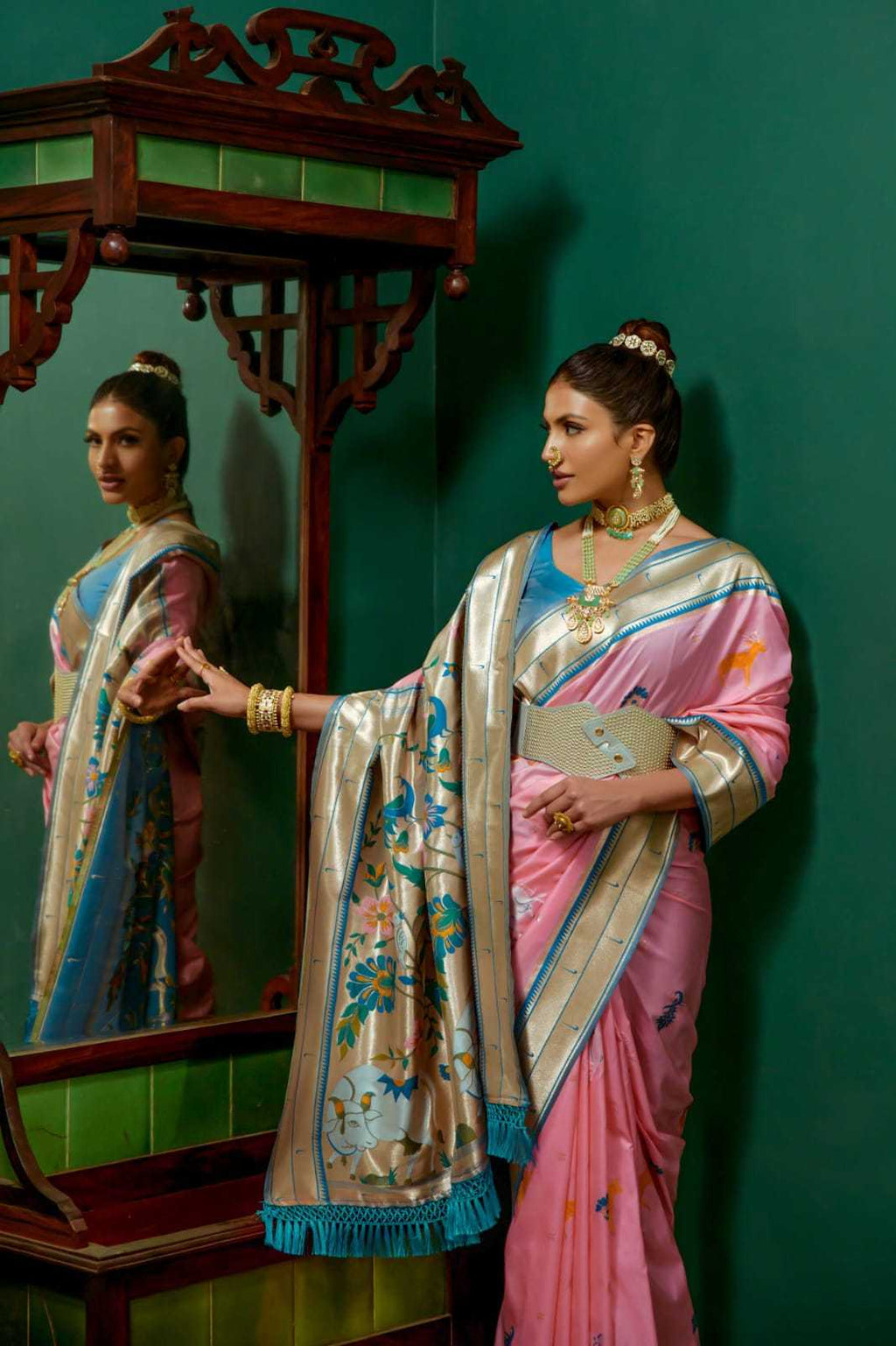 Soft Muga Cotton saree in Jamdani Concept with All Over Colourful Butta Weaving Pattern