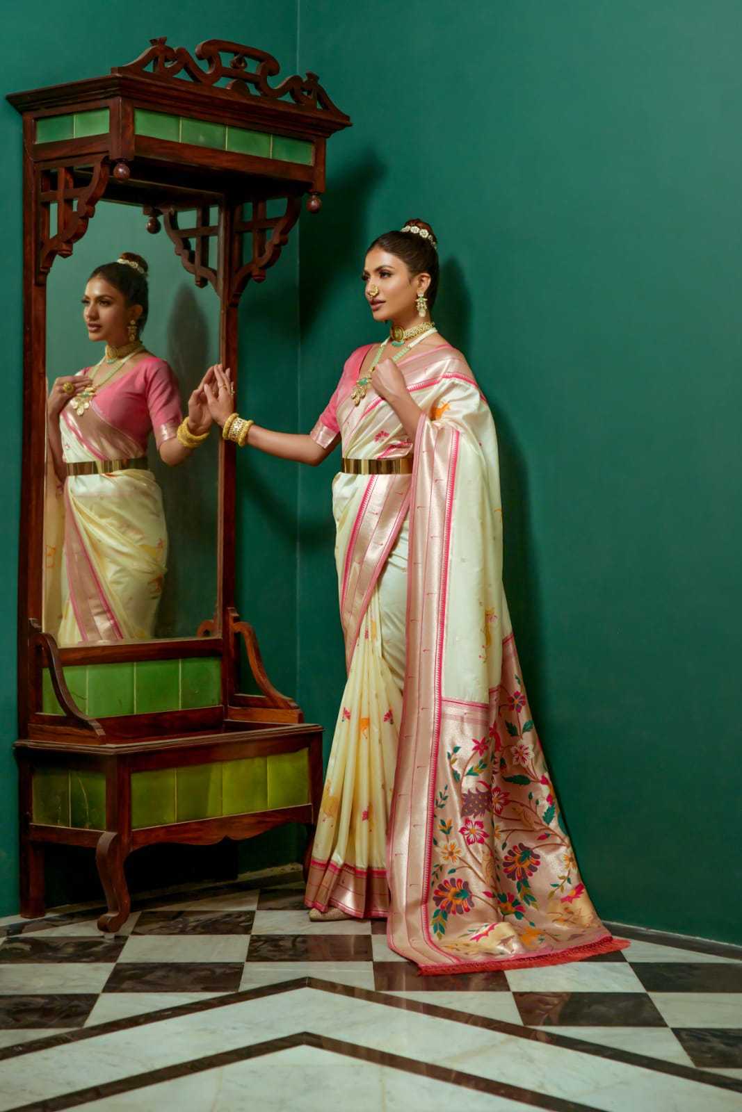 Soft Muga Cotton saree in Jamdani Concept with All Over Colourful Butta Weaving Pattern