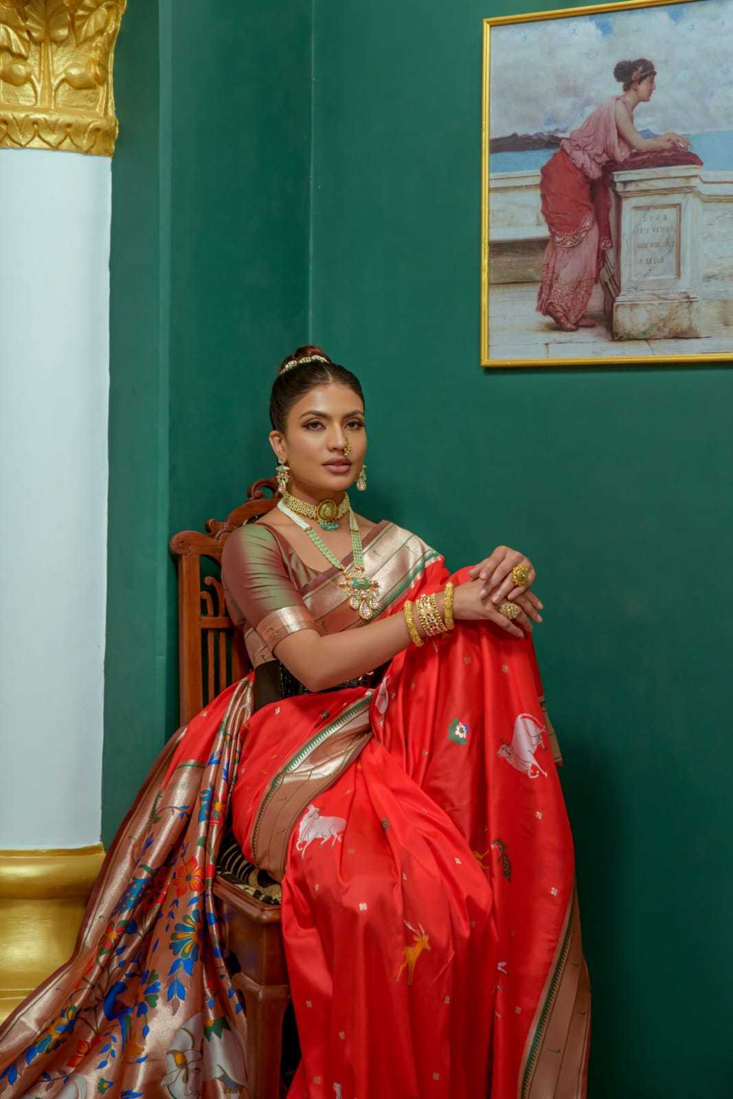 Soft Muga Cotton saree in Jamdani Concept with All Over Colourful Butta Weaving Pattern