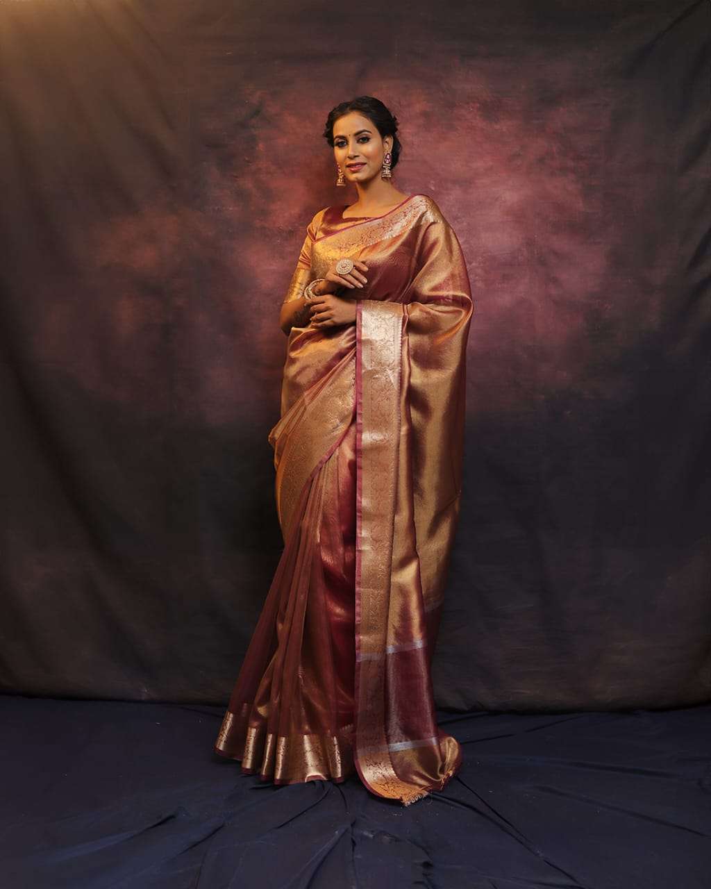 Premium Banarasi Soft Dual Tone Tissue Silk Saree