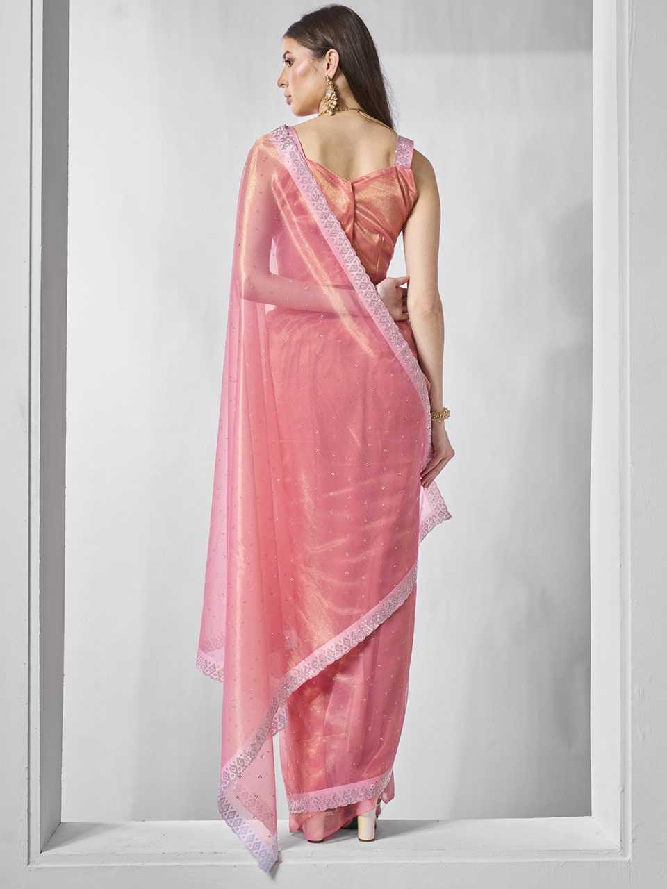 Party Wear Tissue Silk Net Saree