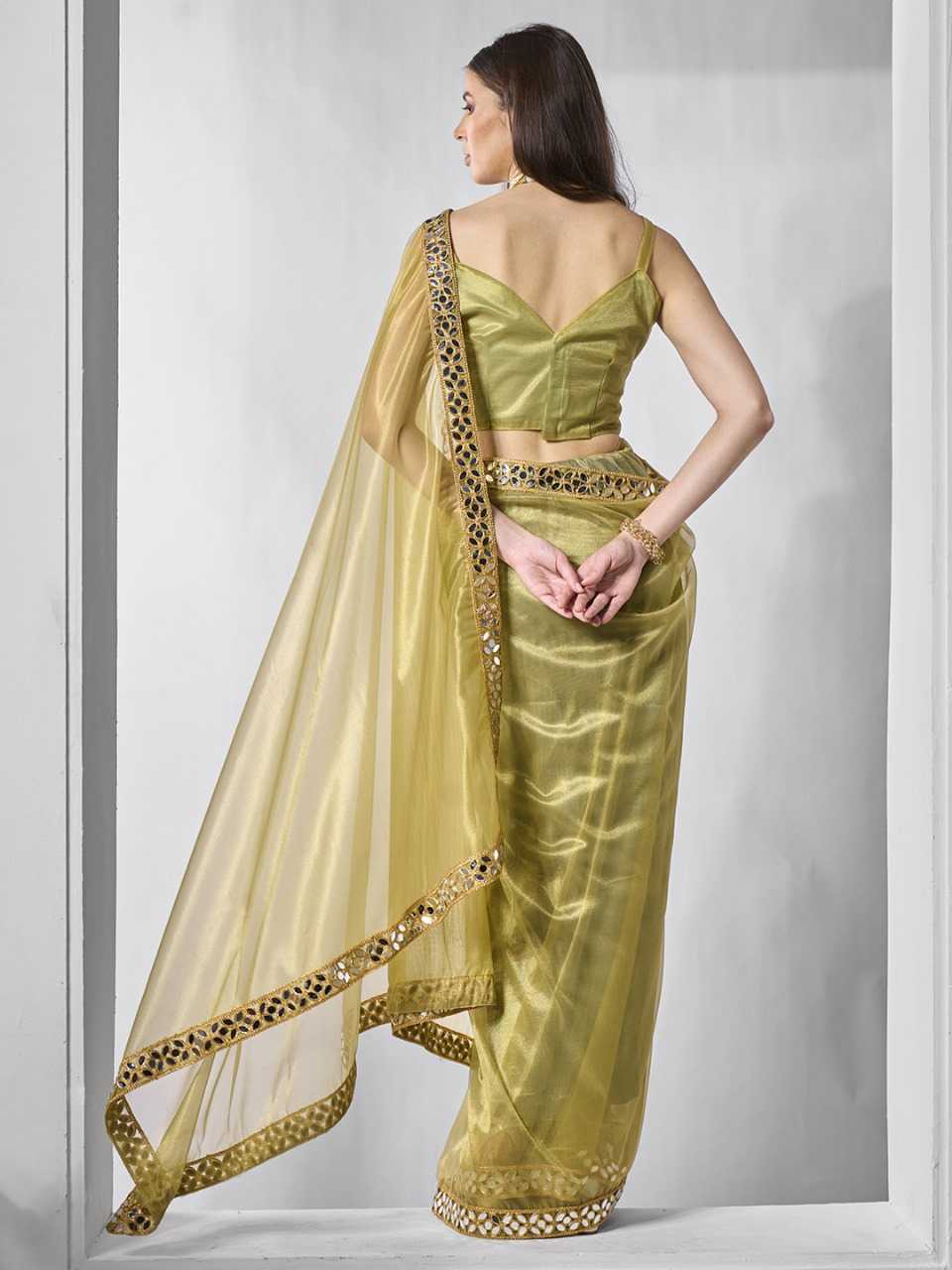 Party Wear Tissue Silk Net Saree