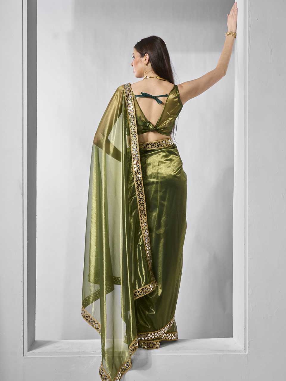 Party Wear Tissue Silk Net Saree
