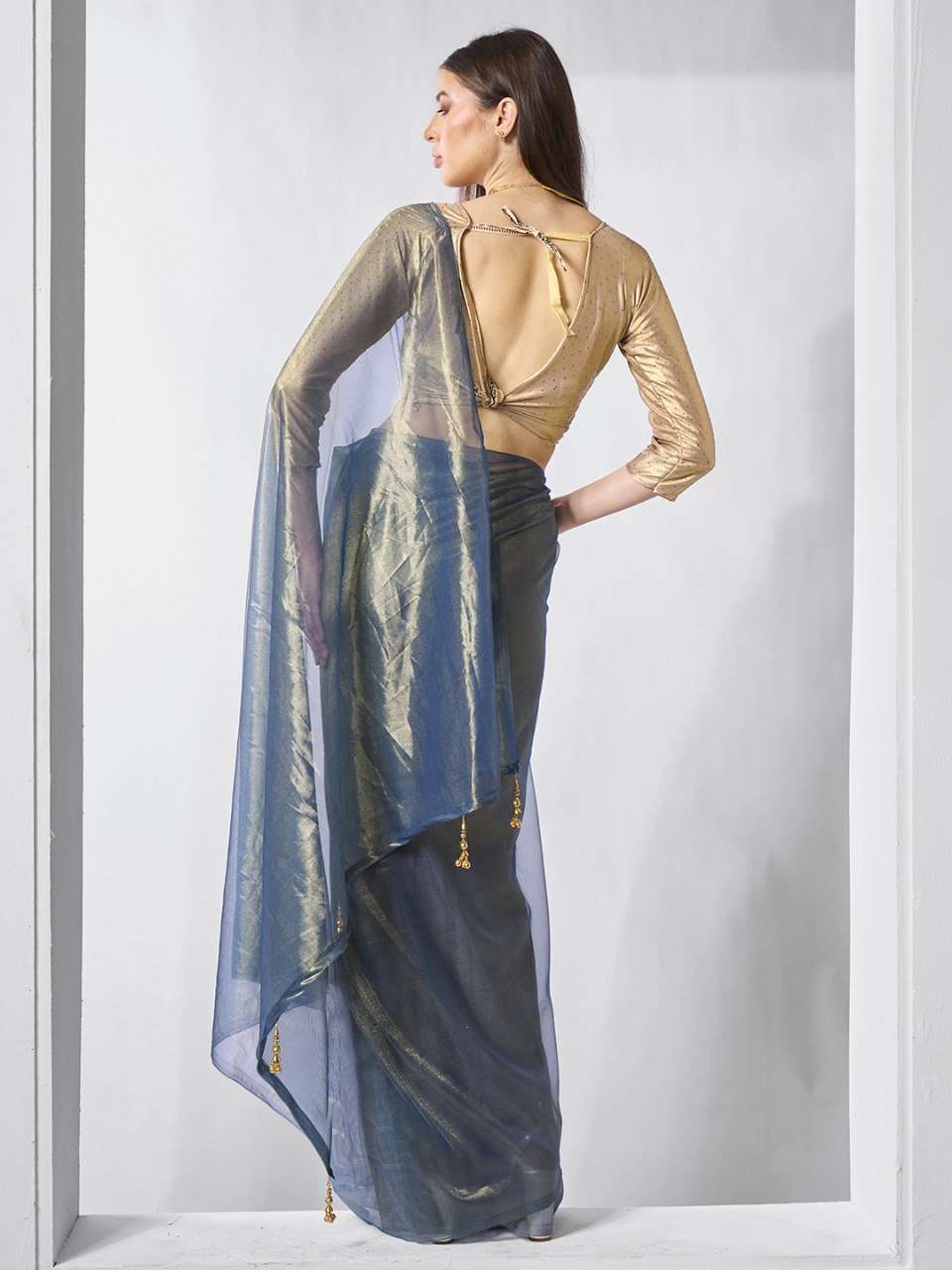 Party Wear Tissue Silk Net Saree