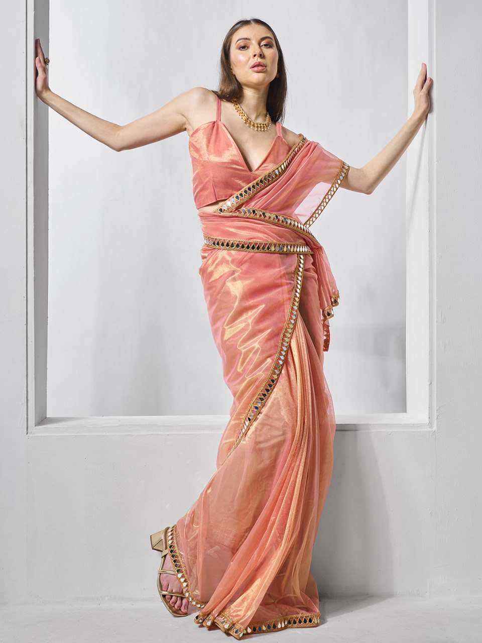 Party Wear Tissue Silk Net Saree